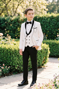 Load image into Gallery viewer, Black And White Color-Blocked 3-Piece Suit
