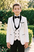Load image into Gallery viewer, Black And White Color-Blocked 3-Piece Suit
