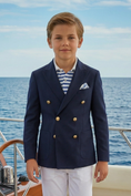Cargar la imagen en la vista de la galería, Dark Blue Double-Breasted 2-Piece Suit
