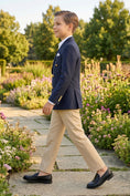 Load image into Gallery viewer, Boys Navy Blue Double-Breasted Blazer 2-piece Suit for Garden Weddings
