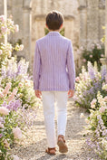 Load image into Gallery viewer, Boys Lavender Pinstripe Double-Breasted 2-piece Suit
