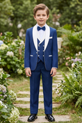 Load image into Gallery viewer, Blue Double-Breasted 3-Piece Suit
