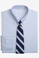 Blue Cotton Elegant Long-Sleeved Shirt