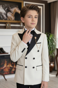 Bild in Galerie-Betrachter laden, Black And White Double-Breasted 2-Piece Suit
