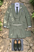 Load image into Gallery viewer, Boys Sage Green 3-Piece Suit with Corsage for Garden Weddings
