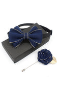 Load image into Gallery viewer, Boys Bow Tie & Lapel Pin Set for Weddings & Formal Events
