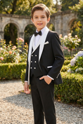 Bild in Galerie-Betrachter laden, Black And White Shawl Collar Double-Breasted 3-Piece Suit

