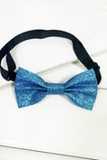 Load image into Gallery viewer, Boys Blue Glitter Bow Tie for Weddings & Formal Events

