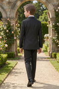 Load image into Gallery viewer, Black Blended Satin Double-Breasted 2-Piece Suit
