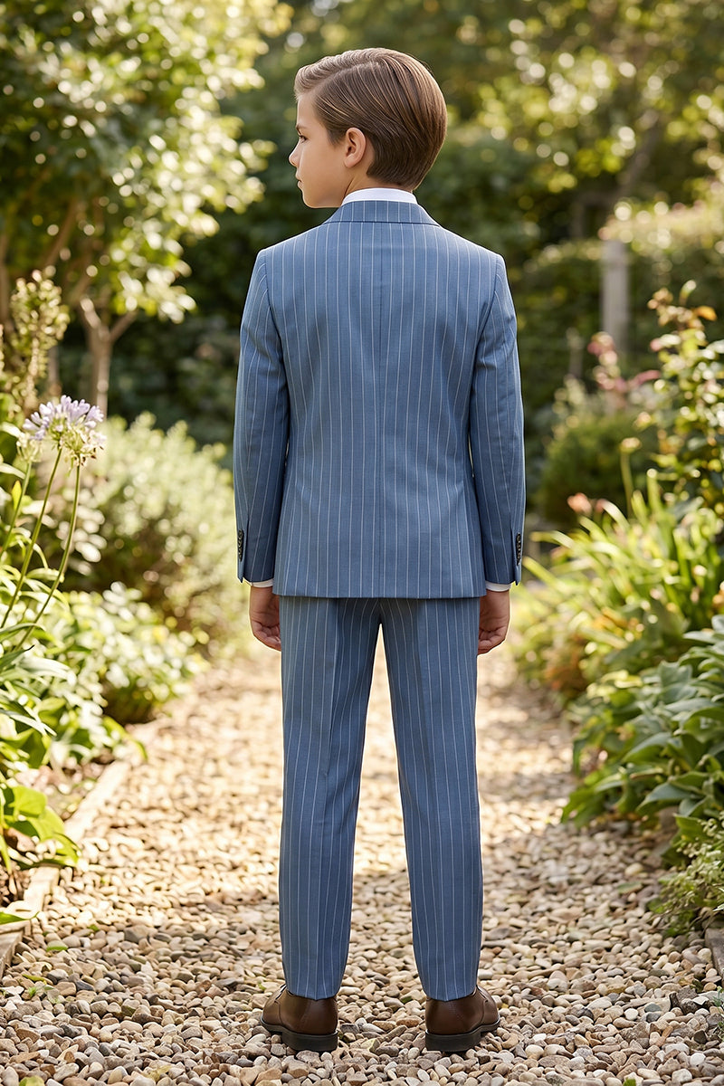 Boys Light Blue Pinstripe 2-piece Suit