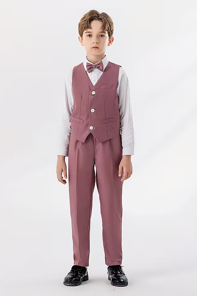 Dusty Rose Purple Single-Breasted 3-Piece Suit