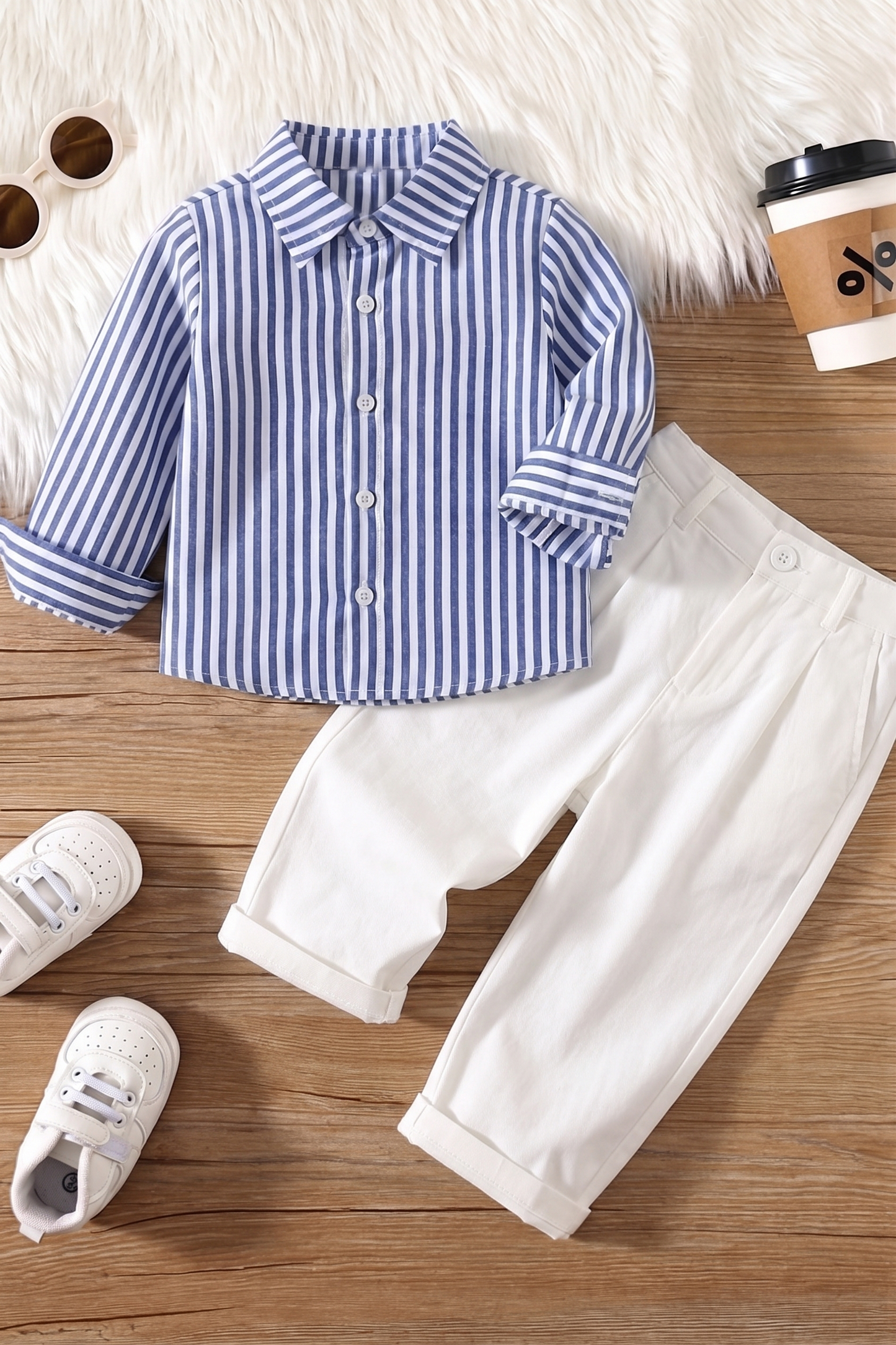 White Cotton-Linen Straight-Leg Suit Trousers