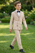 Bild in Galerie-Betrachter laden, Light Champagne Satin Double-Breasted 2-Piece Suit
