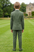 Load image into Gallery viewer, Green Serge-Blend Single-Breasted 3-Piece Suit
