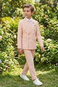 Gallery viewerに画像を読み込む, Light Pink Serge-Blend Double-Breasted 2-Piece Suit
