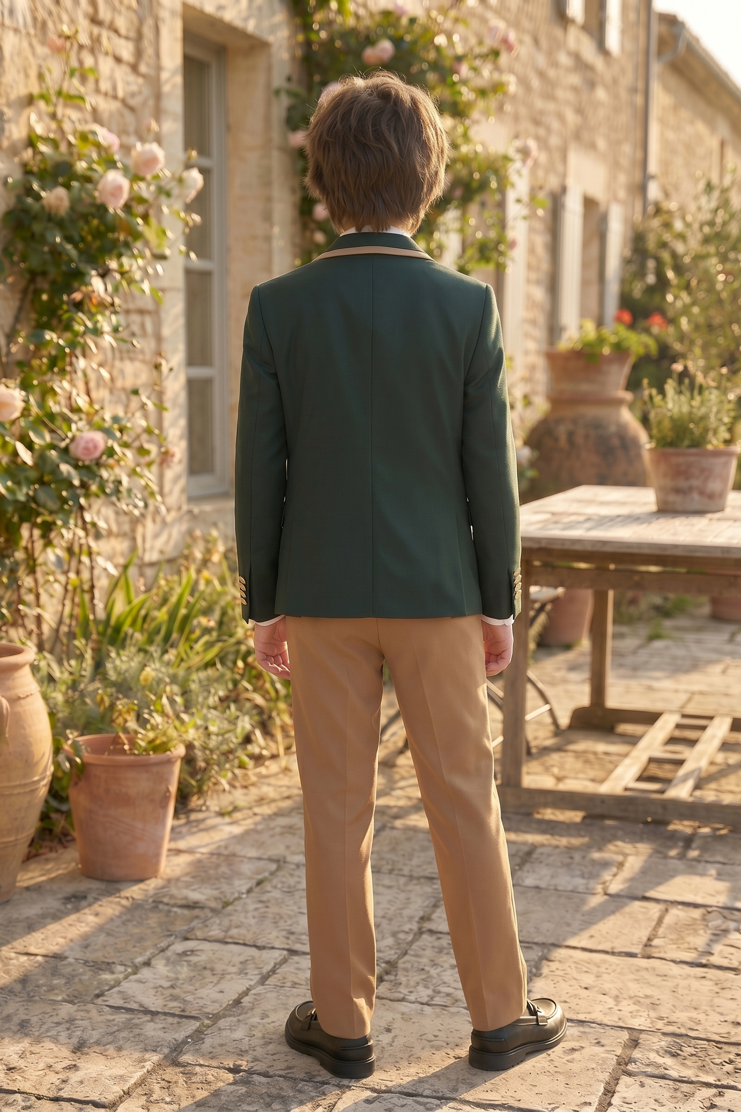 Green Serge-Blend 3-Piece Suit