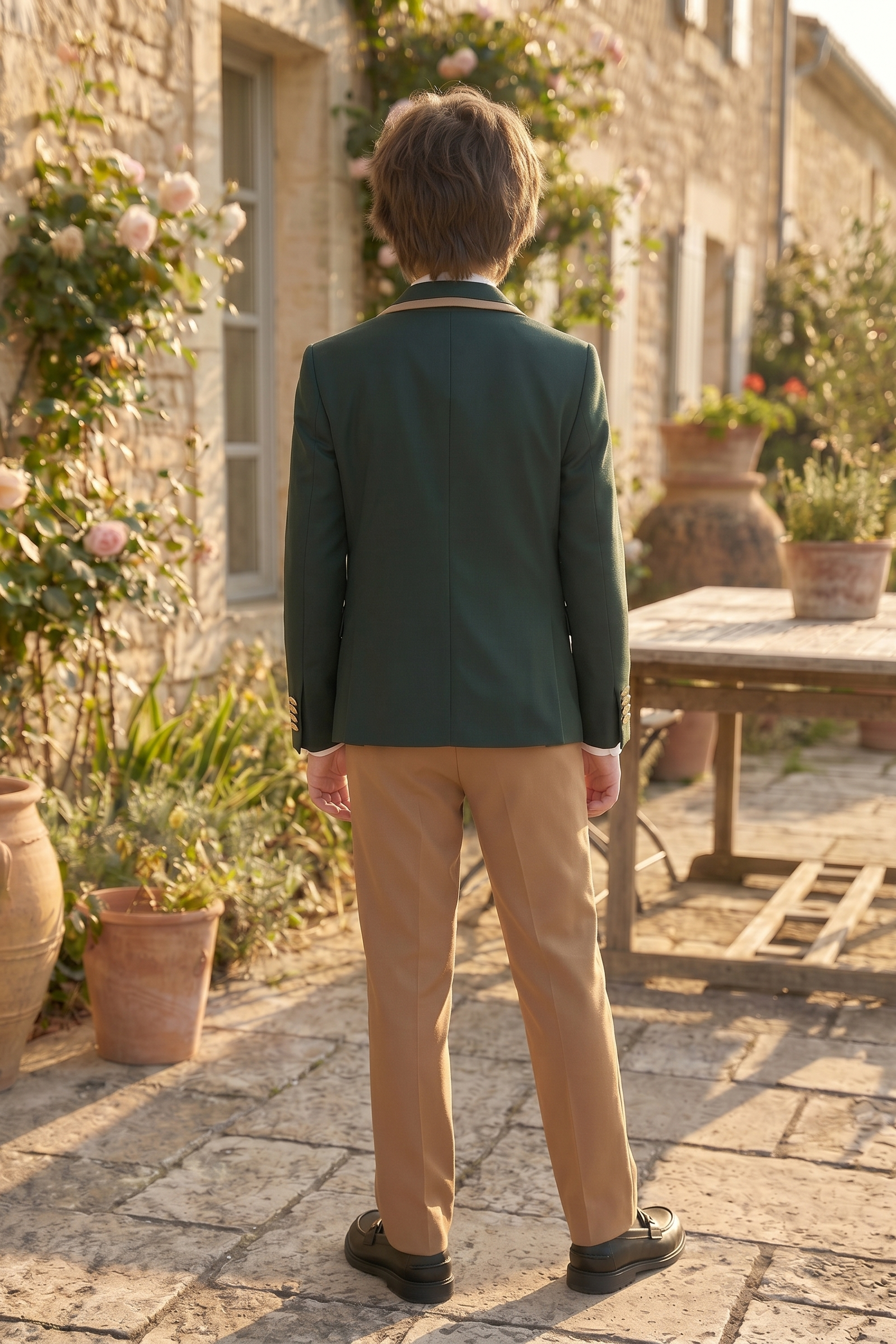 Green Serge-Blend 3-Piece Suit