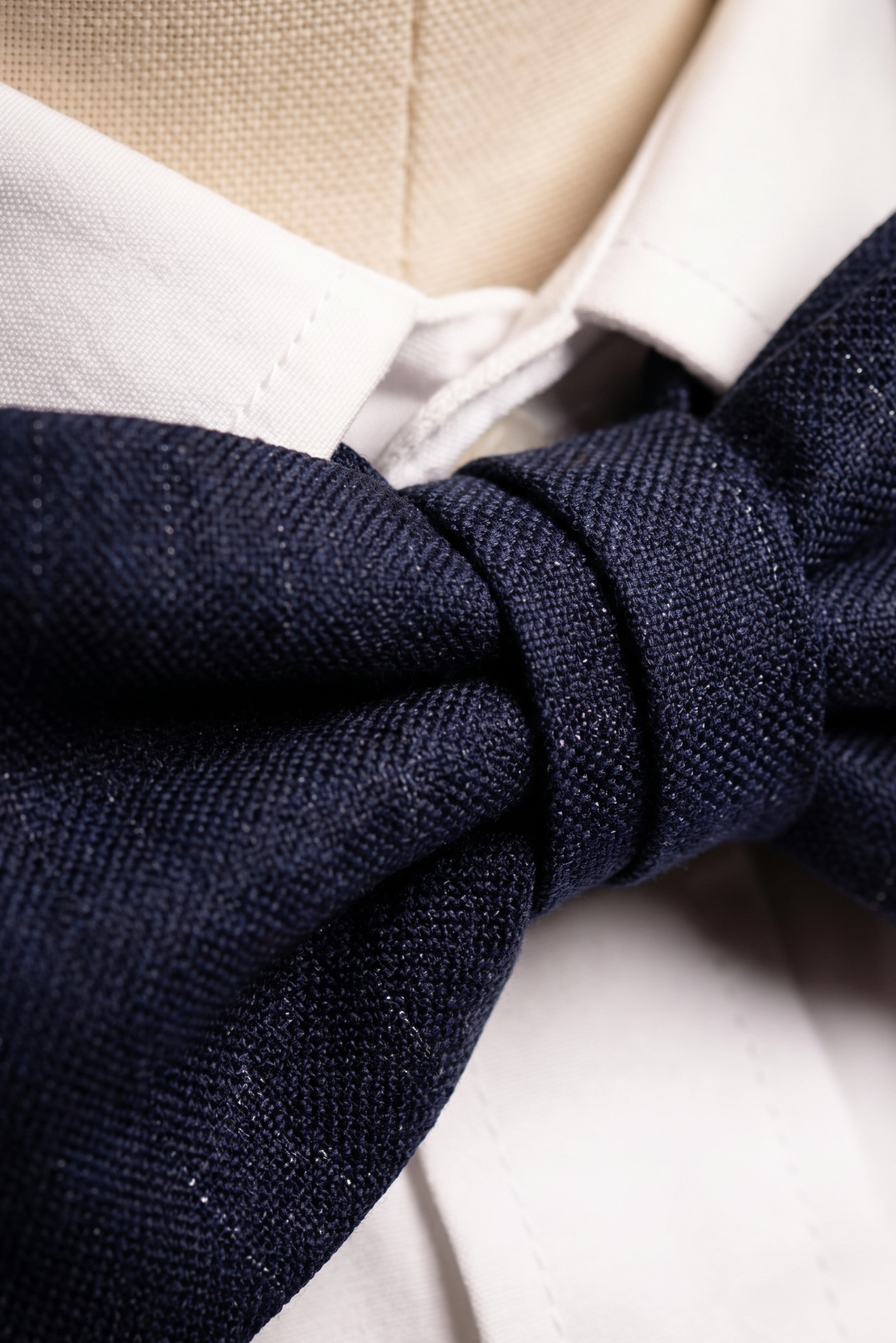 Boys Cotton-Linen Striped Textured Bow Tie