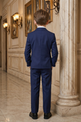 Bild in Galerie-Betrachter laden, Navy Blue Double-Breasted 2-Piece Suit
