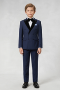 Load image into Gallery viewer, Dark Blue Velvet Double-Breasted 2-Piece Suit
