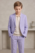 Load image into Gallery viewer, Light Purple Cotton And Linen Single-Breasted 2-Piece Suit
