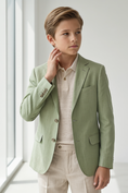 Load image into Gallery viewer, Light Green Cotton And Linen Single-Breasted 2-Piece Suit
