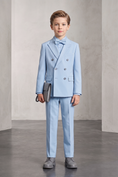Load image into Gallery viewer, Sky Blue Double-Breasted 2-Piece Suit
