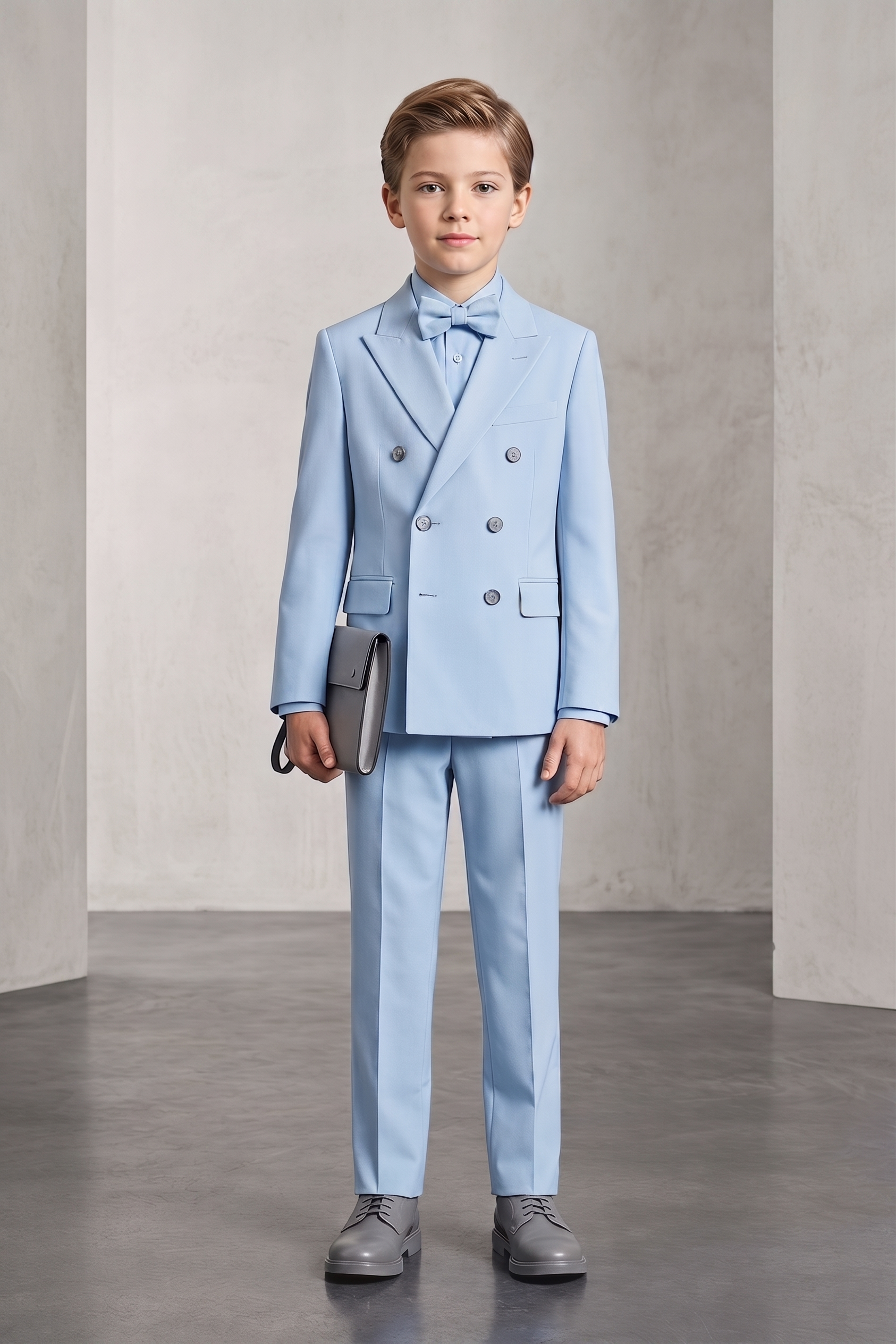 Sky Blue Double-Breasted 2-Piece Suit