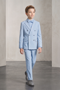 Load image into Gallery viewer, Sky Blue Double-Breasted 2-Piece Suit
