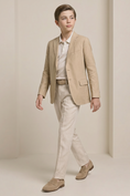 Load image into Gallery viewer, Light Khaki And Beige Cotton-Linen 2-Piece Suit
