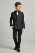 Load image into Gallery viewer, Black Satin Single-Breasted 2-Piece Suit
