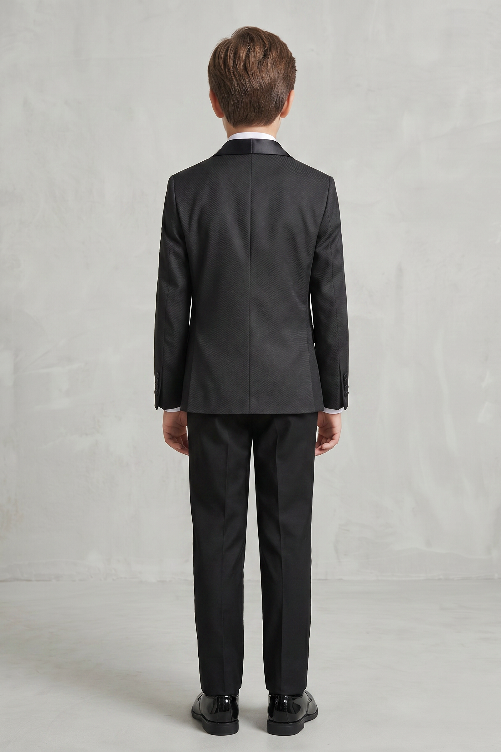 Black Satin Single-Breasted 2-Piece Suit