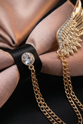 Load image into Gallery viewer, Pink And Black Winged Brooch With Satin Bow Tie
