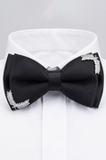 Load image into Gallery viewer, Double-Layered Wheat Brooch Satin Bow Tie
