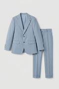 Load image into Gallery viewer, Boys Light Blue Pinstripe Single-Breasted 2-Piece Suit for Weddings
