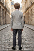 Load image into Gallery viewer, Boys Grey Double-Breasted 2-Piece Suit for Weddings
