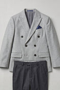 Load image into Gallery viewer, Boys Grey Double-Breasted 2-Piece Suit for Weddings
