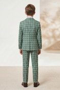 Load image into Gallery viewer, Green Plaid Single-Breasted 2-Piece Suit
