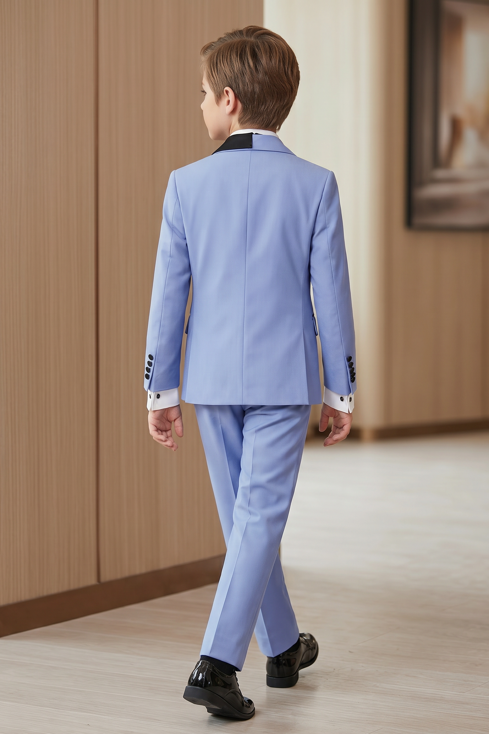 Blue And Black Color-Blocked 2-Piece Suit