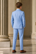 Load image into Gallery viewer, Light Blue Striped Single-Breasted 3-Piece Suit
