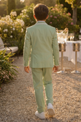 Load image into Gallery viewer, Light Green And White-Trimmed Double-Breasted 2-Piece Suit
