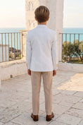 Load image into Gallery viewer, Boys White Double-Breasted Blazer 2-Piece Suit for Weddings
