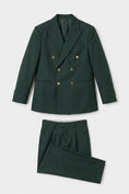 Load image into Gallery viewer, Boys Dark Green Double-Breasted 2-Piece Suit for Weddings
