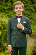 Load image into Gallery viewer, Boys Dark Green Double-Breasted 2-Piece Suit for Weddings
