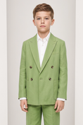 Load image into Gallery viewer, Apple-Green Linen-Blend Double-Breasted 2-Piece Suit
