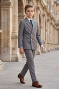 Cargar la imagen en la vista de la galería, Boys Grey Double-Breasted 2-Piece Suit for Weddings
