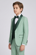 Load image into Gallery viewer, Light Green And Dark Green Color-Blocked 3-Piece Suit

