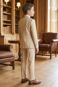 Load image into Gallery viewer, Light Khaki Plaid Dark Green Color Blocking 3-Piece Suit
