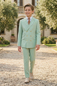 Bild in Galerie-Betrachter laden, Boys Mint Green Double-Breasted 2-Piece Suit
