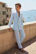 Bild in Galerie-Betrachter laden, Boys Light Blue Double-Breasted 2-Piece Suit
